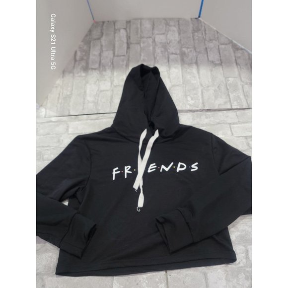 Women’s Casual Letters Print Crop Top Loose Pullover Friends Shirt‎ Junior M - Picture 2 of 7